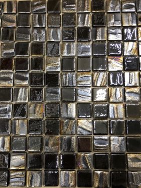 MOSAIIKKI 2,5X2,5 MUSTA/METALLI (30X30)