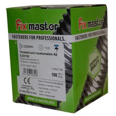 TERASSIRUUVI RUOSTUMATON A2 5,0X100 100KPL/LTK