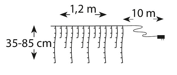 LED JÄÄPUIKKO 72/1,2M KIRKAS JOHTO - Image 3