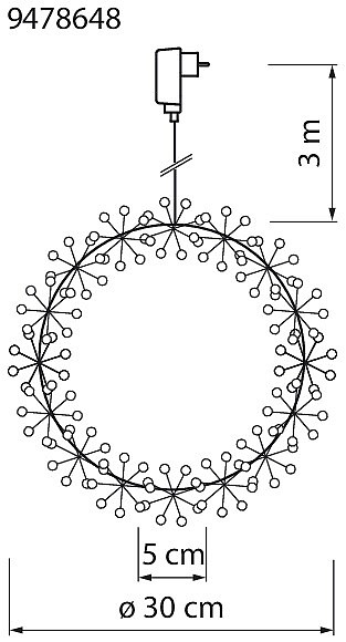 VALOKRANSSI ELSIE 30CM VALK IP20 - Image 3
